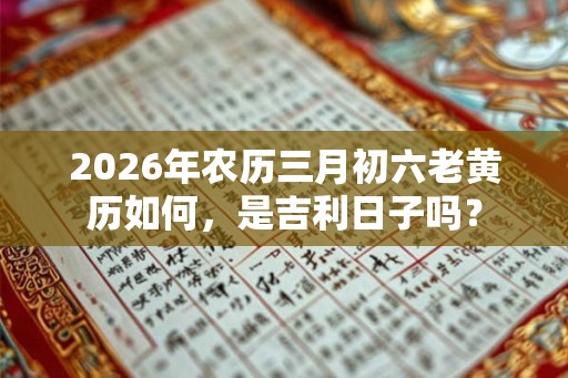 2026年农历三月初六老黄历如何，是吉利日子吗？