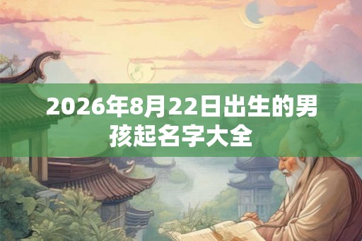 2026年8月22日出生的男孩起名字大全