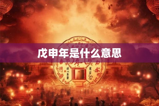 戊申年是什么意思