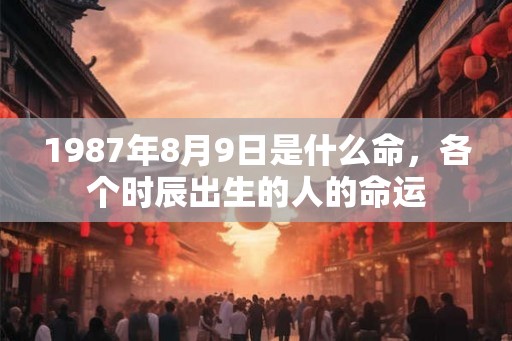 1987年8月9日是什么命,各个时辰出生的人的命运 1987年8月9日是什么命,各个时辰出生的人的命运