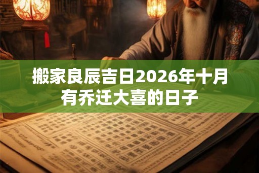 搬家良辰吉日2026年十月有乔迁大喜的日子