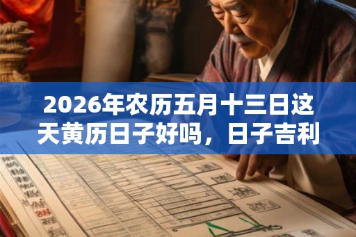 2026年农历五月十三日这天黄历日子好吗，日子吉利吗？