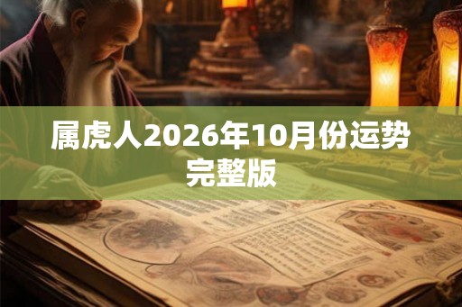 属虎人2026年10月份运势完整版