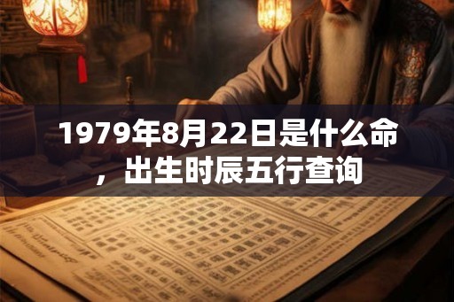 1979年8月22日是什么命，出生时辰五行查询