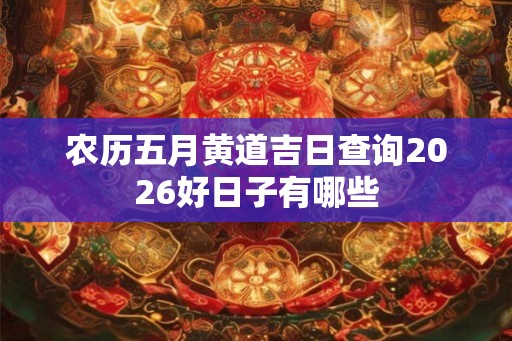 农历五月黄道吉日查询2026好日子有哪些