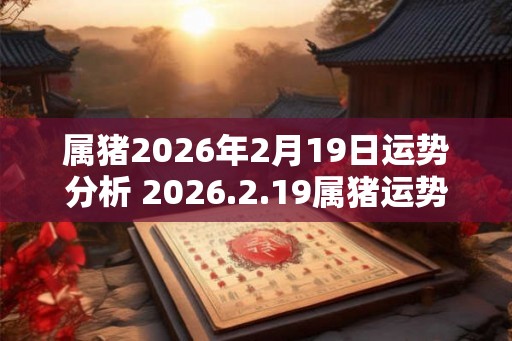属猪2026年2月19日运势分析 2026.2.19属猪运势分析