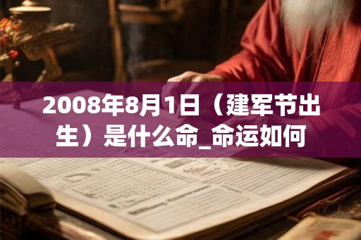 2008年8月1日（建军节出生）是什么命_命运如何