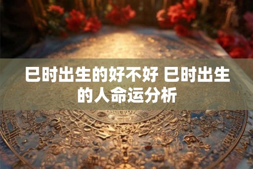 巳时出生的好不好 巳时出生的人命运分析