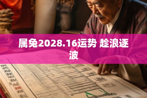 属兔2028.16运势 趁浪逐波