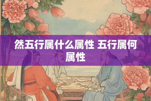 然五行属什么属性 五行属何属性 然五行属什么属性 五行属何属性