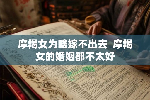 摩羯女为啥嫁不出去  摩羯女的婚姻都不太好