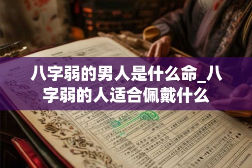 八字弱的男人是什么命_八字弱的人适合佩戴什么