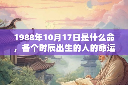 1988年10月17日是什么命，各个时辰出生的人的命运