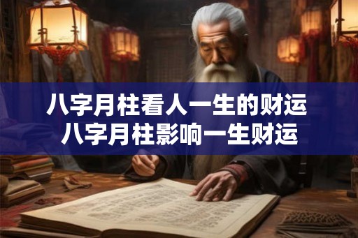 八字月柱看人一生的财运 八字月柱影响一生财运