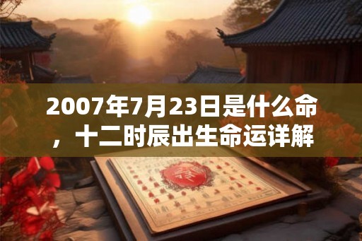 2007年7月23日是什么命,十二时辰出生命运详解 2007年7月23日是什么命,十二时辰出生命运详解