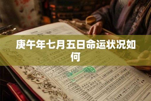 庚午年七月五日命运状况如何