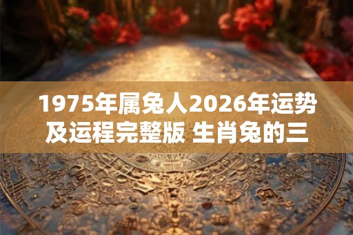 1975年属兔人2026年运势及运程完整版 生肖兔的三合6合