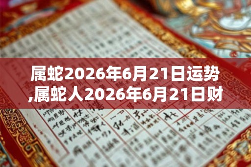 属蛇2026年6月21日运势,属蛇人2026年6月21日财运,生肖蛇2026年6月21日运势
