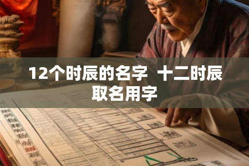 12个时辰的名字  十二时辰取名用字