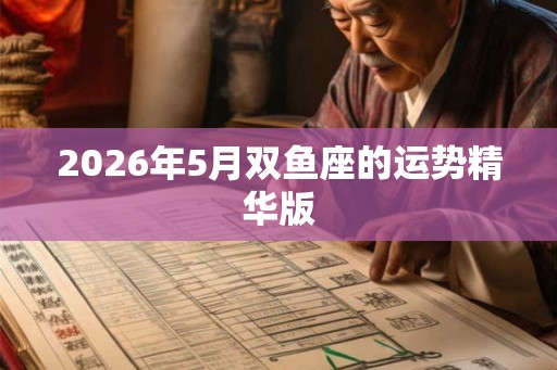 2026年5月双鱼座的运势精华版