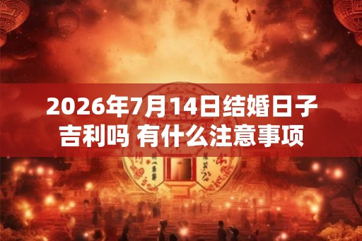 2026年7月14日结婚日子吉利吗 有什么注意事项