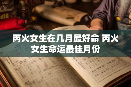 丙火女生在几月最好命 丙火女生命运最佳月份