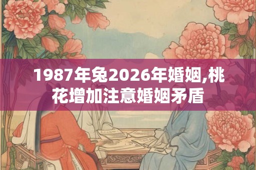 1987年兔2026年婚姻,桃花增加注意婚姻矛盾