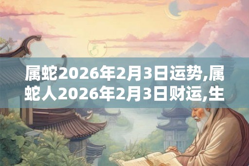 属蛇2026年2月3日运势,属蛇人2026年2月3日财运,生肖蛇2026年2月3日运势 属蛇2026年2月3日运势,属蛇人2026年2月3日财运,生肖蛇2026年2月3日运势