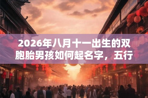 2026年八月十一出生的双胞胎男孩如何起名字，五行属什么？