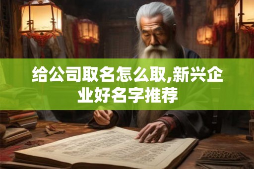 给公司取名怎么取,新兴企业好名字推荐