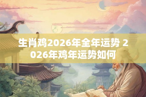 生肖鸡2026年全年运势 2026年鸡年运势如何