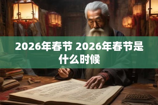 2026年春节 2026年春节是什么时候 2026年春节 2026年春节是什么时候