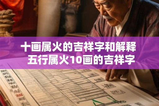 十画属火的吉祥字和解释  五行属火10画的吉祥字