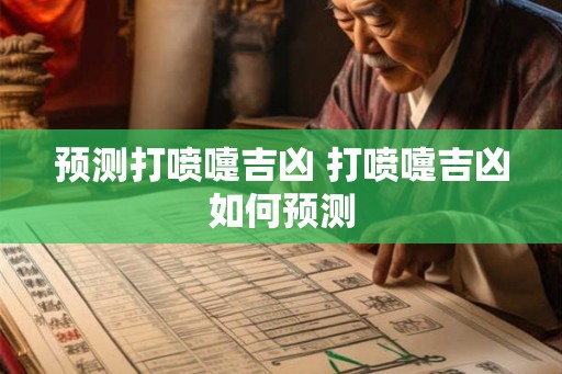 预测打喷嚏吉凶 打喷嚏吉凶如何预测