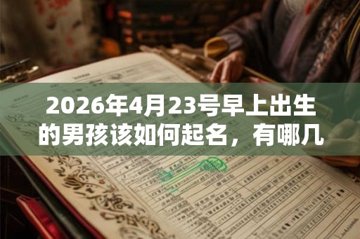 2026年4月23号早上出生的男孩该如何起名，有哪几种方法？