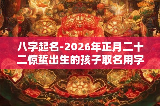 八字起名-2026年正月二十二惊蜇出生的孩子取名用字 八字起名-2026年正月二十二惊蜇出生的孩子取名用字