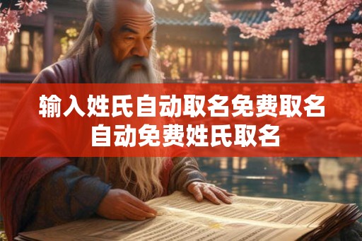 输入姓氏自动取名免费取名 自动免费姓氏取名