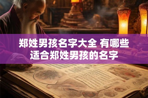 郑姓男孩名字大全 有哪些适合郑姓男孩的名字 郑姓男孩名字大全 有哪些适合郑姓男孩的名字