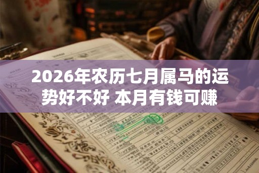 2026年农历七月属马的运势好不好 本月有钱可赚