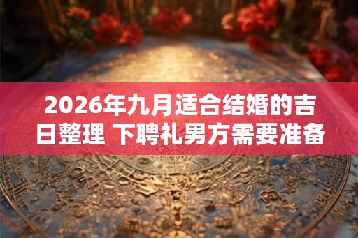 2026年九月适合结婚的吉日整理 下聘礼男方需要准备什么