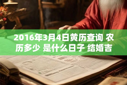 2016年3月4日黄历查询 农历多少 是什么日子 结婚吉时