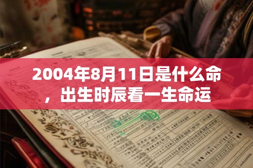 2004年8月11日是什么命，出生时辰看一生命运