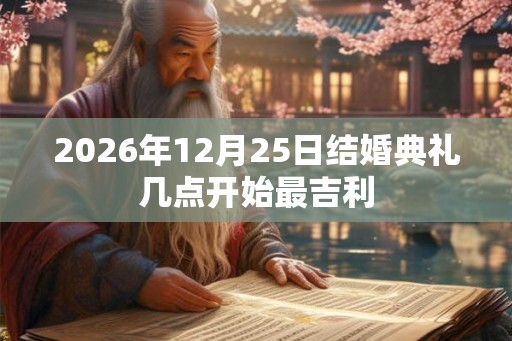 2026年12月25日结婚典礼几点开始最吉利