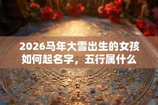 2026马年大雪出生的女孩如何起名字，五行属什么