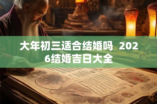 大年初三适合结婚吗  2026结婚吉日大全