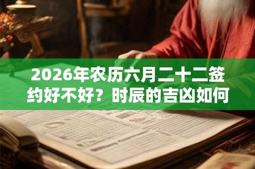 2026年农历六月二十二签约好不好？时辰的吉凶如何？