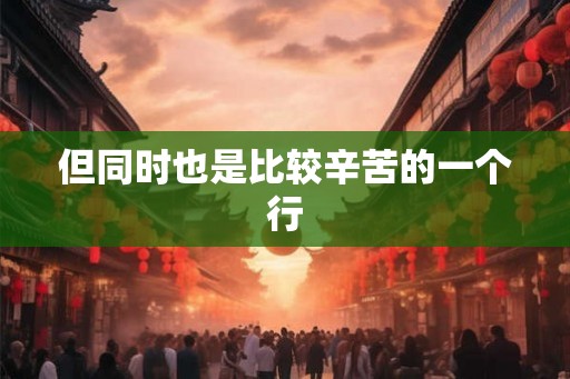 但同时也是比较辛苦的一个行 但同时也是比较辛苦的一个行