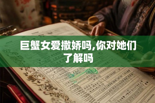巨蟹女爱撒娇吗,你对她们了解吗