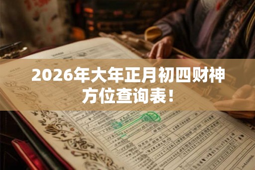 2026年大年正月初四财神方位查询表！