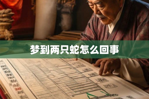 梦到两只蛇怎么回事